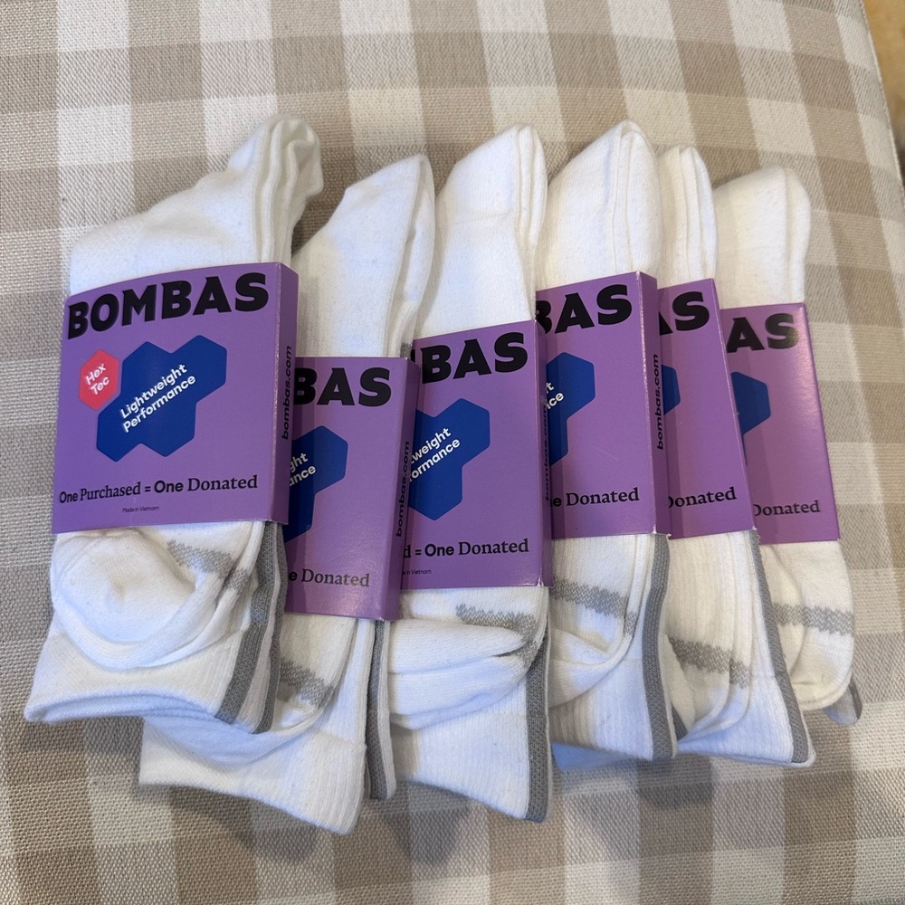 Bombas White Lightweight Performance Socks